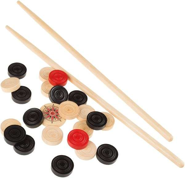 Hey! Play! Carrom Board Game Classic Strike and Pocket Table Game with