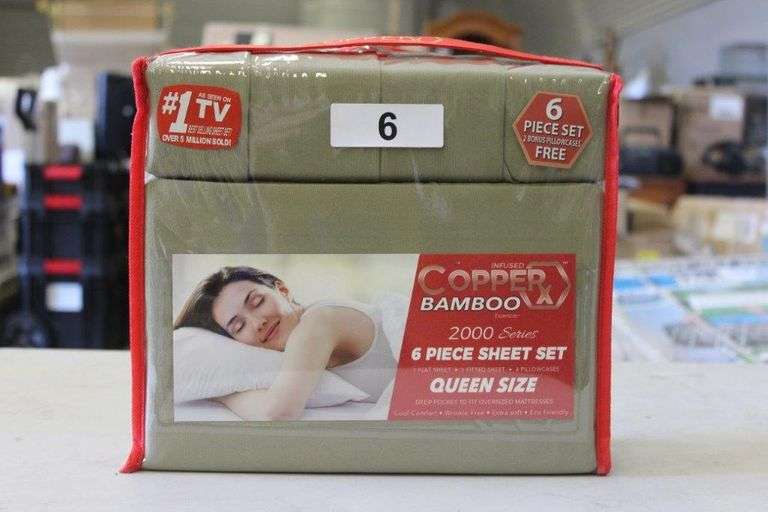 Copper Bamboo Queen Sheets Matthews Auctioneers