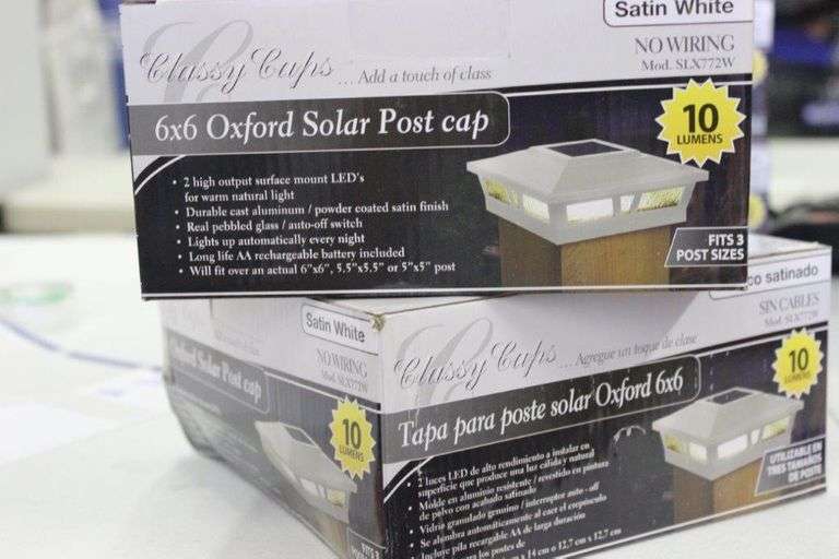 (Lot of 2) White Classy Caps 6x6 Oxford Solar Post Caps Open Box Matthews Auctioneers
