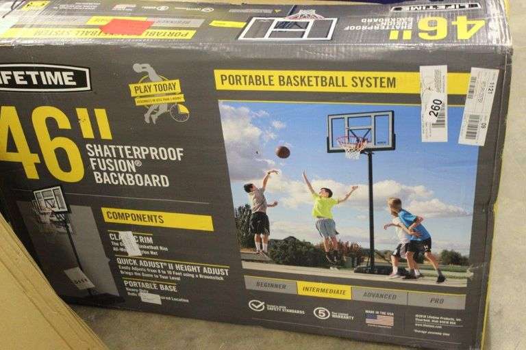 46" Lifetime Portable Basketball System Matthews Auctioneers