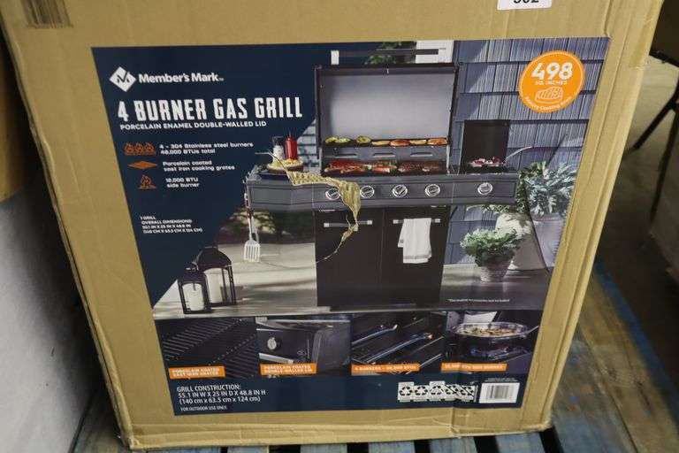 Members Mark 4 Burner Gas Grill Read Description Matthews Auctioneers