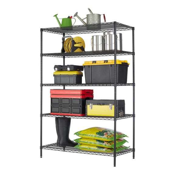 Hyper Tough 5 tier wire shelving unit Matthews Auctioneers