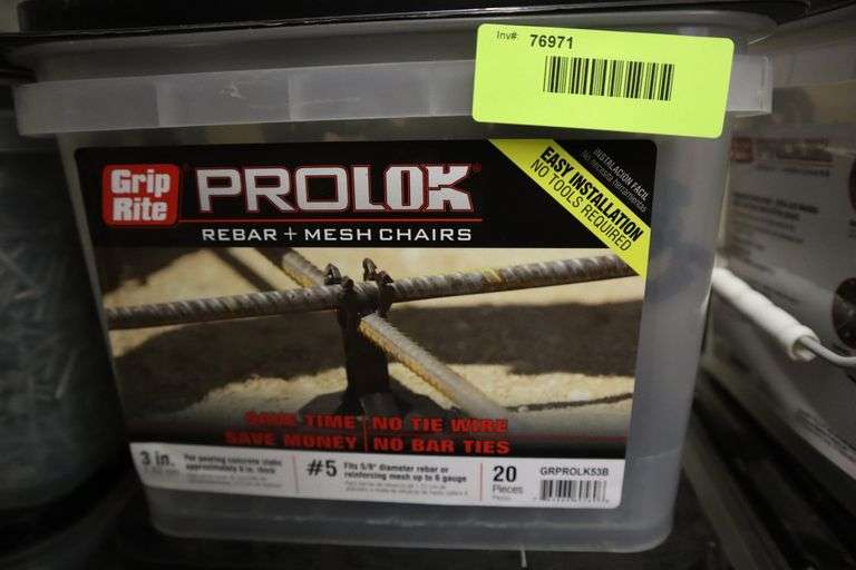 Grip Rite Prolok rebar+mesh chairs 20 pieces Matthews Auctioneers