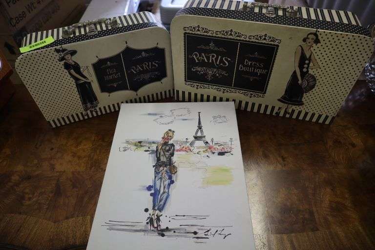 (2) Decorative Boxes and Wall Art Matthews Auctioneers