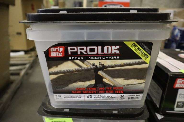 Grip Rite Prolok rebar+mesh chairs 20 pieces Matthews Auctioneers