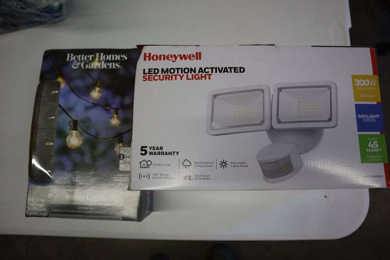 Better Homes & Gardens 20 count String Lights and Honeywell LED Motion