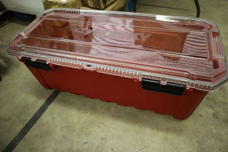 (2) Husky 30 gal professional duty waterproof storage container with