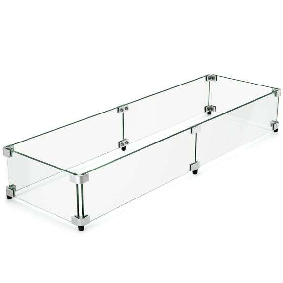 41.5"x11.5" Glass Wind Guard for rectangular fire pit table Matthews
