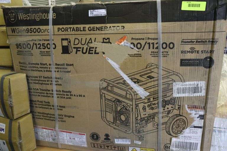 Westinghouse Dual Fuel with CO Sensor Wgen9500DFc Matthews Auctioneers