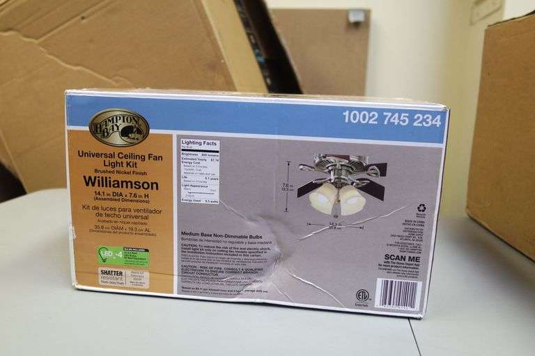 Williamson LED Universal Ceiling Fan Light Kit Matthews Auctioneers