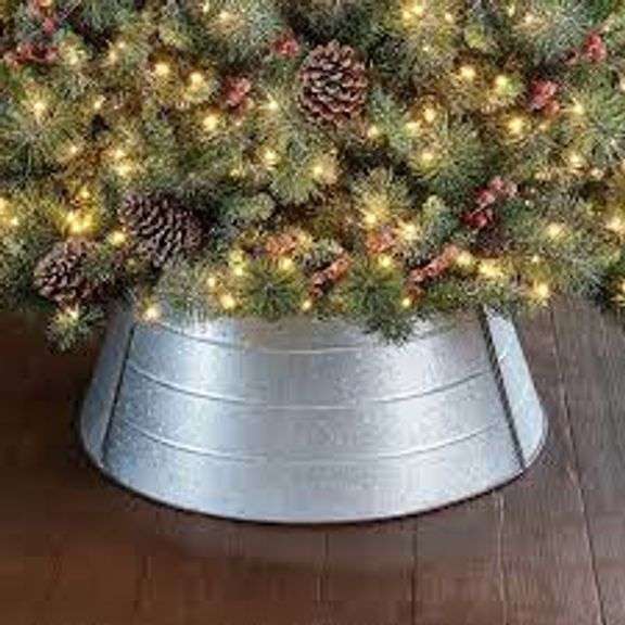 Glitzhome christmas galvanized metal tree collar Matthews Auctioneers
