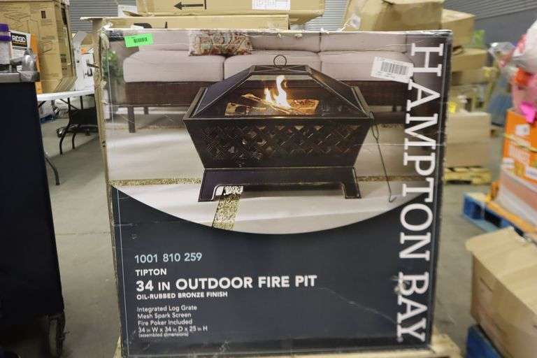 Hampton Bay 34" Oudoor Fire Pit Matthews Auctioneers
