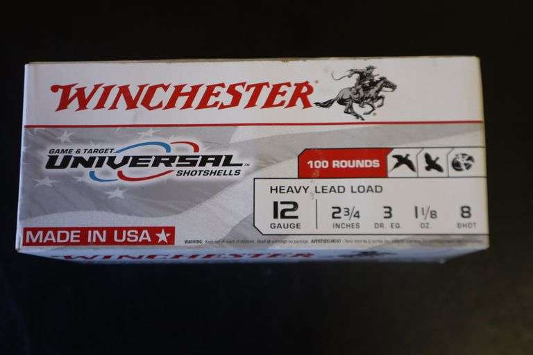 Winchester 100 Rounds 12 Gauge Shotgun Ammo Matthews Auctioneers