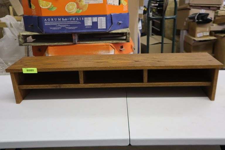 Wood desk topper with compartments Matthews Auctioneers