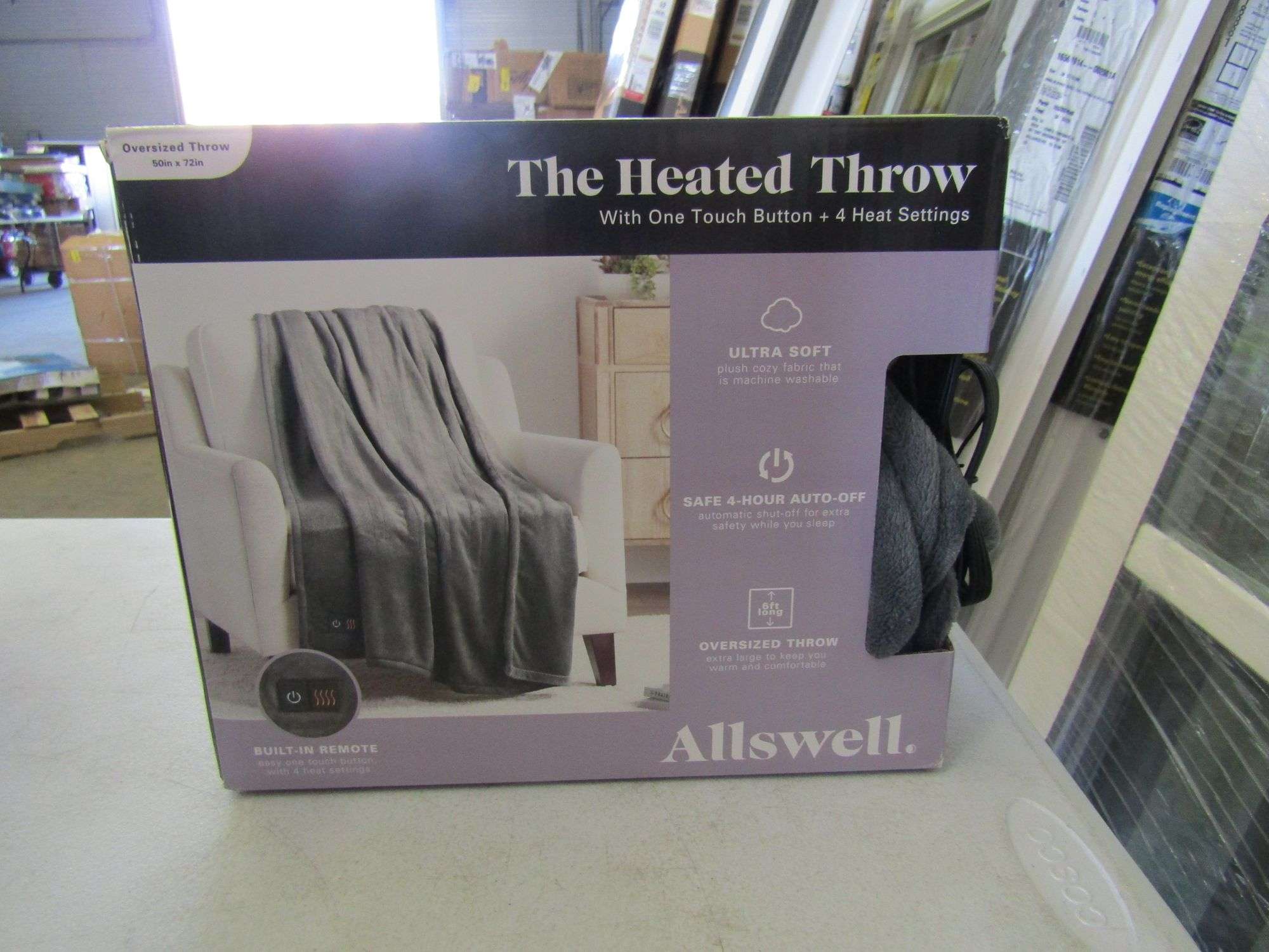 Allswell Oversized Throw 50x72 Heated Throw - Matthews Auctioneers