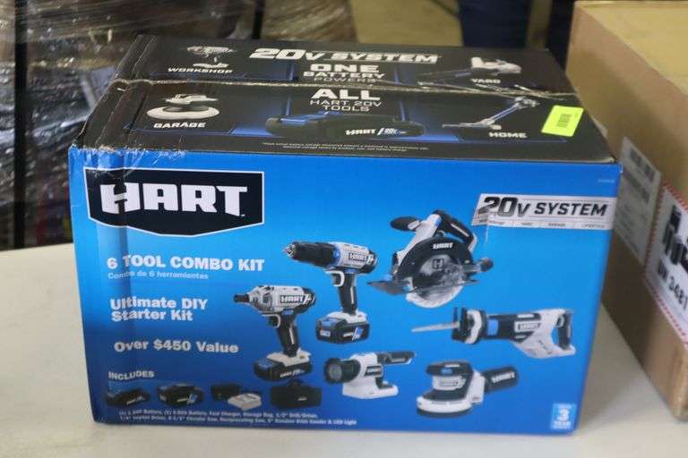 Hart 20V 6 tool combo kit Matthews Auctioneers