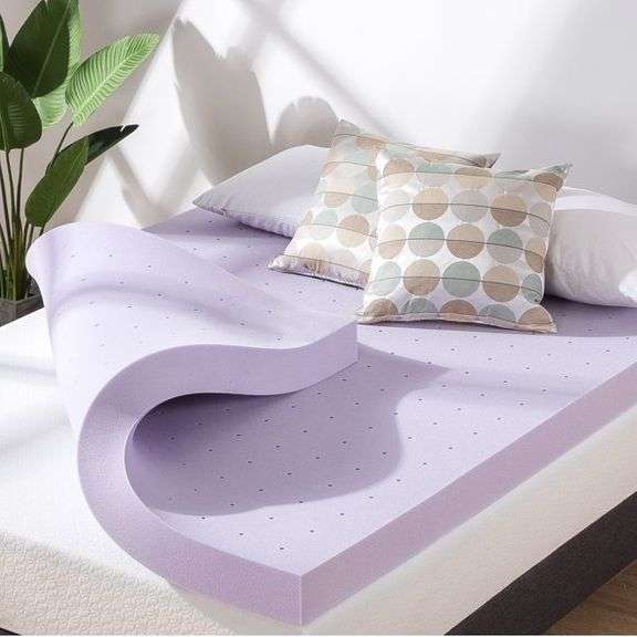 4" Ventilated Lavender Memory Foam Topper Queen Size Matthews Auctioneers