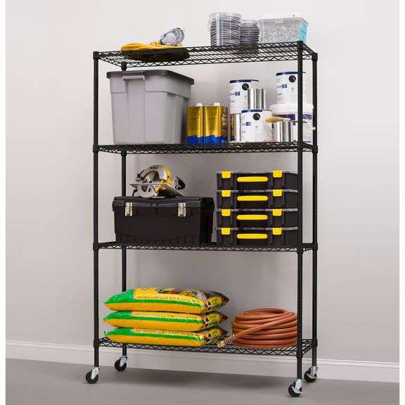 Hyper Tough 24"x60"x72" 4 tier industrial wire shelving unit Matthews Auctioneers