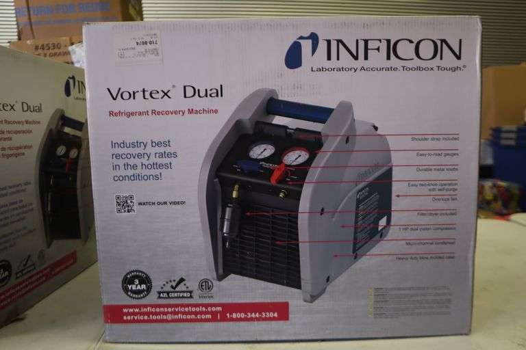 Inficon Vortex Dual Refrigerant Recovery Machine Matthews Auctioneers