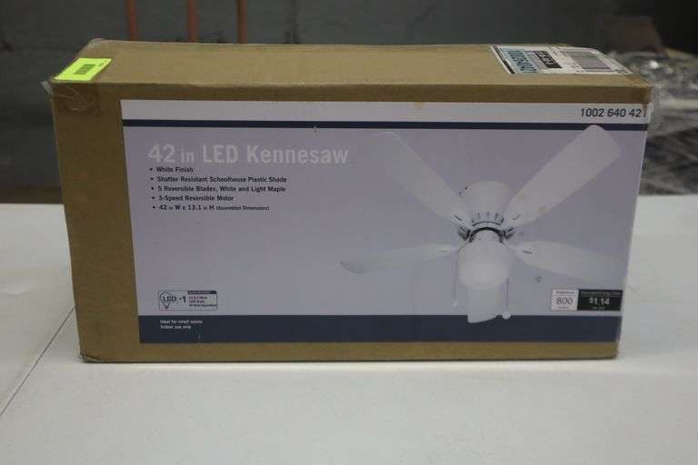 42" LED Kennesaw Ceiling Fan Matthews Auctioneers
