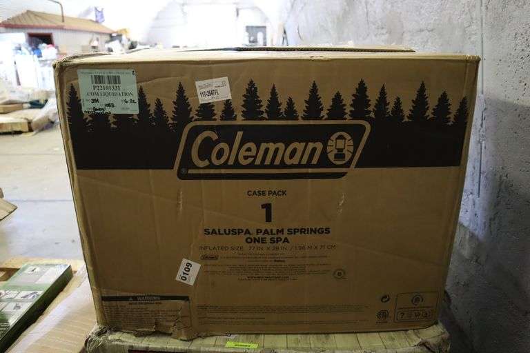 Coleman Palm Springs AirJet Inflatable Hot Tub Spa Matthews Auctioneers