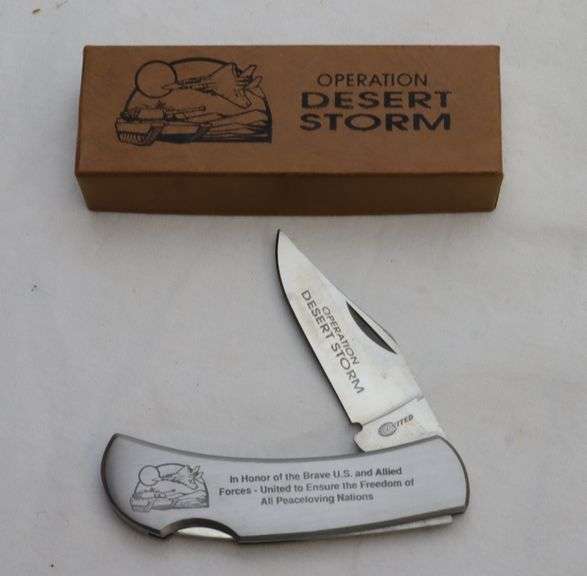 United Operation Desert Storm Pocket Knife Matthews Auctioneers