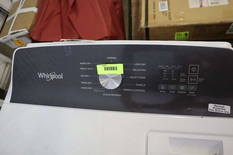 Whirlpool 7.0 cu ft Electric Moisture Sensing Dryer Matthews Auctioneers