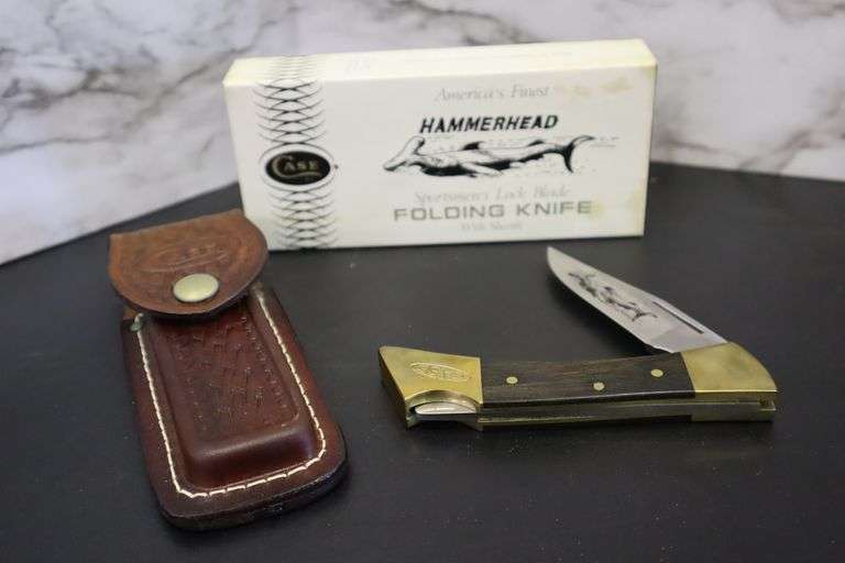 Case XX Hammerhead Pocket Knife with sheath and box Matthews Auctioneers