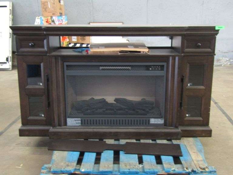 Whalen Console TV Fireplace Stand Matthews Auctioneers