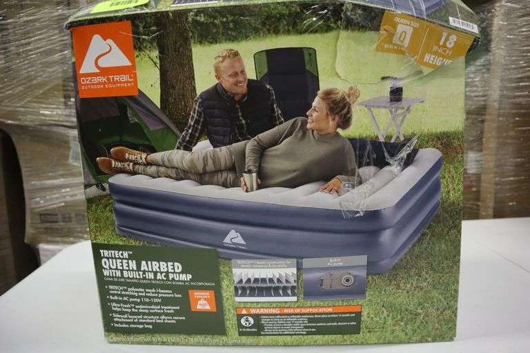 Ozark Trail queen airbed with built in ac pump Matthews Auctioneers
