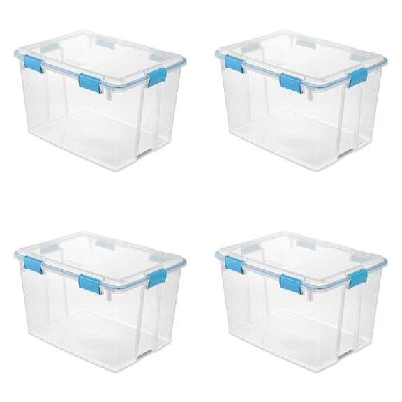 Sterilite 4 pc 80 qt gasket box Matthews Auctioneers