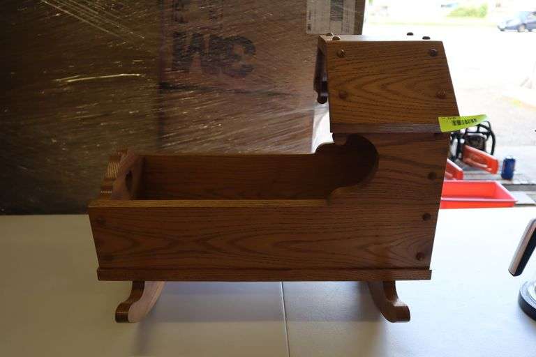 BABESIDE 3 Pcs Baby Doll Crib Set Wooden Baby Doll Cradle For