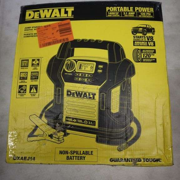 Dewalt Jump Starter and digital air compressor Matthews Auctioneers