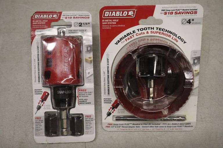 (2) Diablo bimetal hole saw Matthews Auctioneers