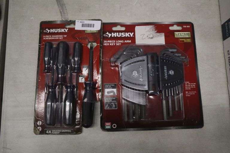 Husky 6 pc diamond tip screwdriver set and Husky 26 pc long arm hex key