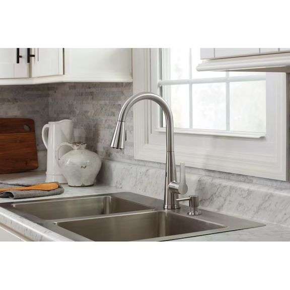 Allen+Roth Tolland stainless steel single handle pull down kitchen