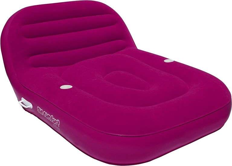 Airhead Sun Comfort Cool Suede Double Chaise Lounge Pool Float Lake ...