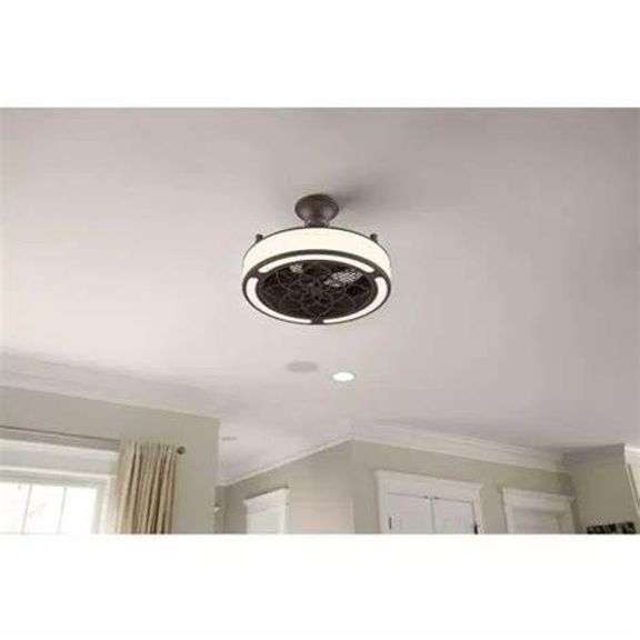 Windara 22 in. LED Indoor/Covered Outdoor Bronze Ceiling Fan with Light