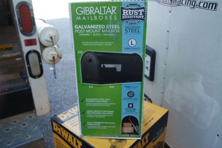 Gibraltar Mailboxes Post Mount Black Metal Large Mailbox Matthews