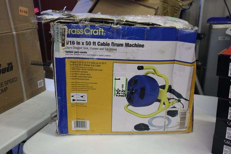 BrassCraft 5/16"x50' Cable Drum Machine Matthews Auctioneers