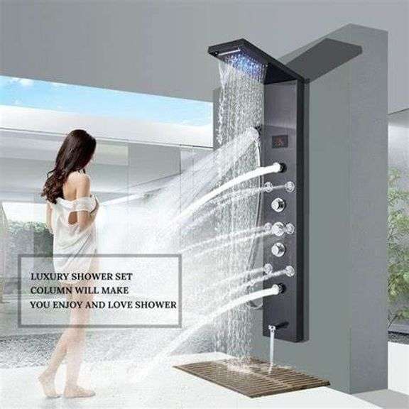 ELLO&ALLO 52 in. 6Jet High Pressure Shower Tower System with LED