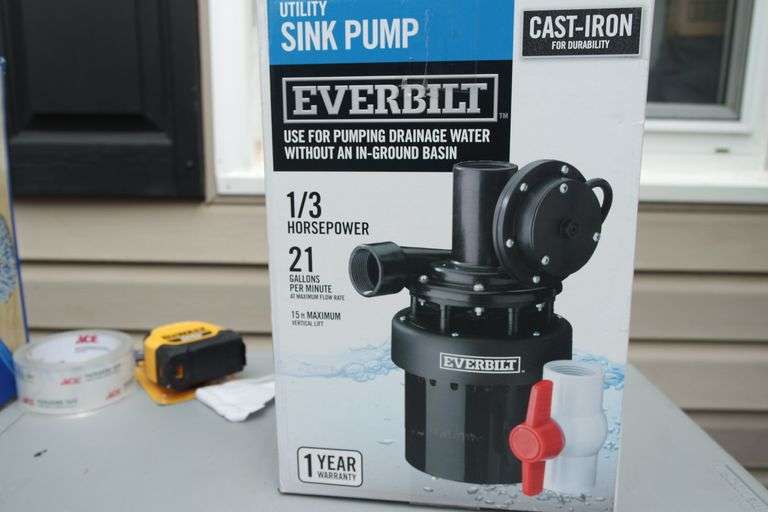 everbit 1/3 HP Utility Sink Pump Matthews Auctioneers
