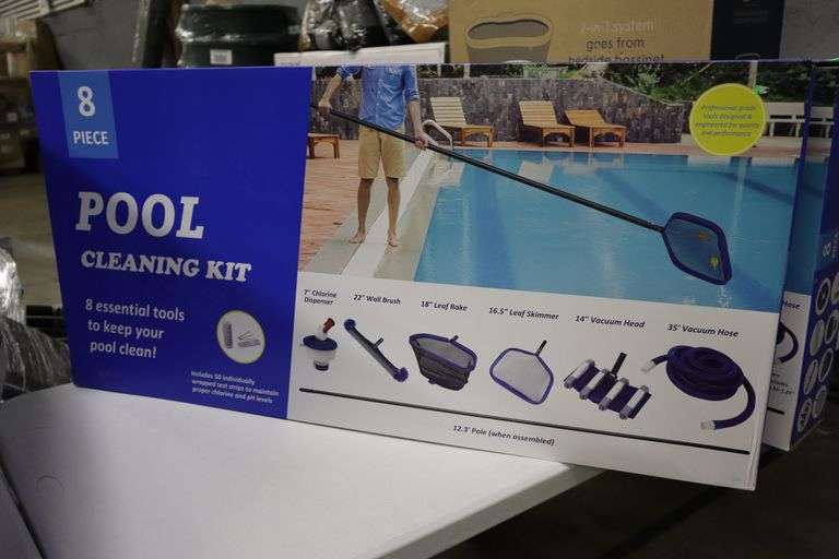 8 pc pool cleaning kit Matthews Auctioneers