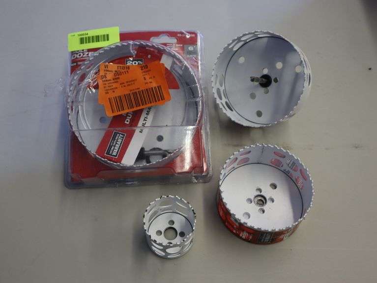 Group lot of Milwaukee hole saw with arbor Matthews Auctioneers