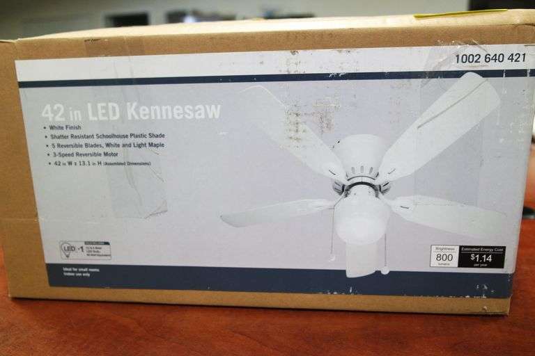 Kennesaw 42 in. LED Indoor White Ceiling Fan with Light Kit Matthews