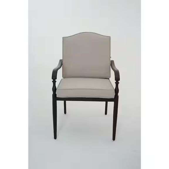 Hampton Bay stanworth brown outdoor dining chair with cushionguard