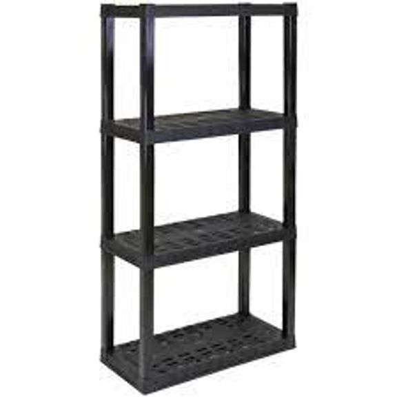 4 shelf plastic shelving unit Matthews Auctioneers