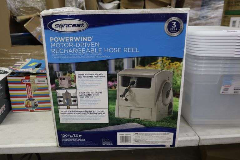 Suncast powerwind motordriven rechargeable hose reel Matthews