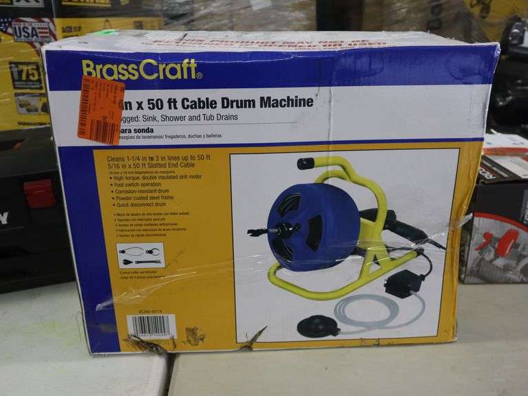 BrassCraft 5/16"x50' cable drum machine Matthews Auctioneers