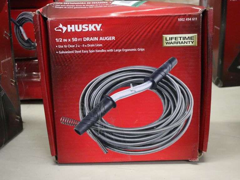 Husky 1/2"x50' drain auger Matthews Auctioneers